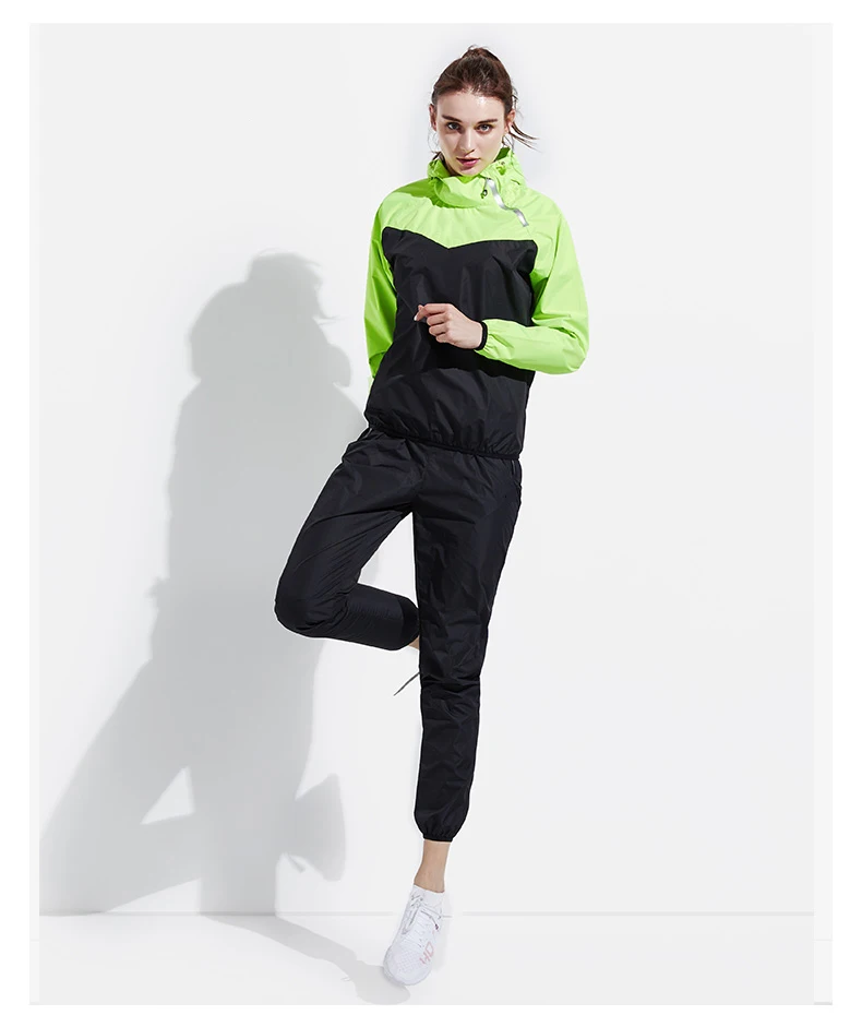 Sauna Suit Women Gym Clothing Set Men Pullover Hoodies Tops Running Fitness Exercise Sportswear Weight Loss Sweating Sports Suit