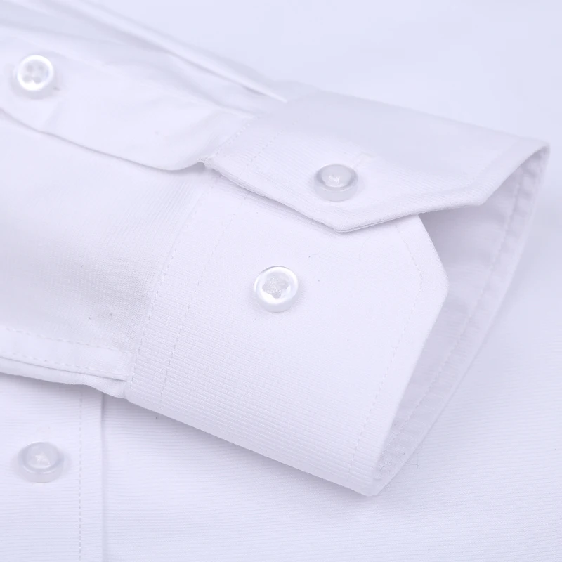 Quality 100%Cotton Men Dress Long Sleeve Shirt Solid Male Plus Size Regular Fit Business Social Office Shirt White Blue S-8XL