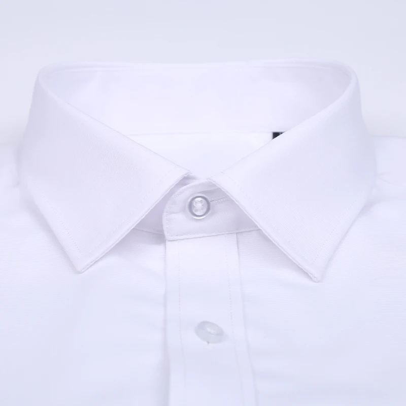 Quality 100%Cotton Men Dress Long Sleeve Shirt Solid Male Plus Size Regular Fit Business Social Office Shirt White Blue S-8XL