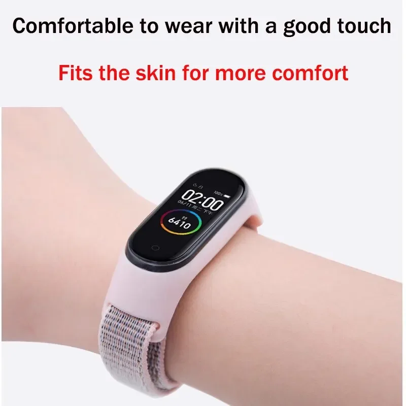 Nylon Strap For Xiaomi Mi Band 7 6 5 4 3 Bracelet Watchband Pulsera Correa Strap Miband 7 6 5 4 3 Bracelet Wristband Sport Loop