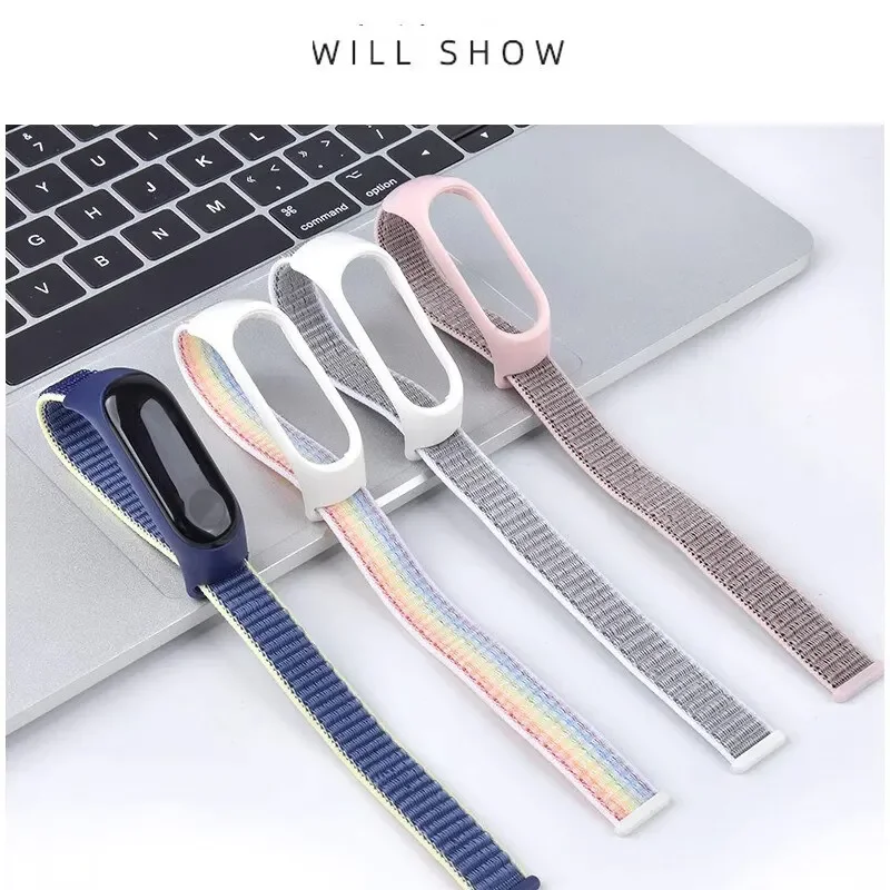 Nylon Strap For Xiaomi Mi Band 7 6 5 4 3 Bracelet Watchband Pulsera Correa Strap Miband 7 6 5 4 3 Bracelet Wristband Sport Loop