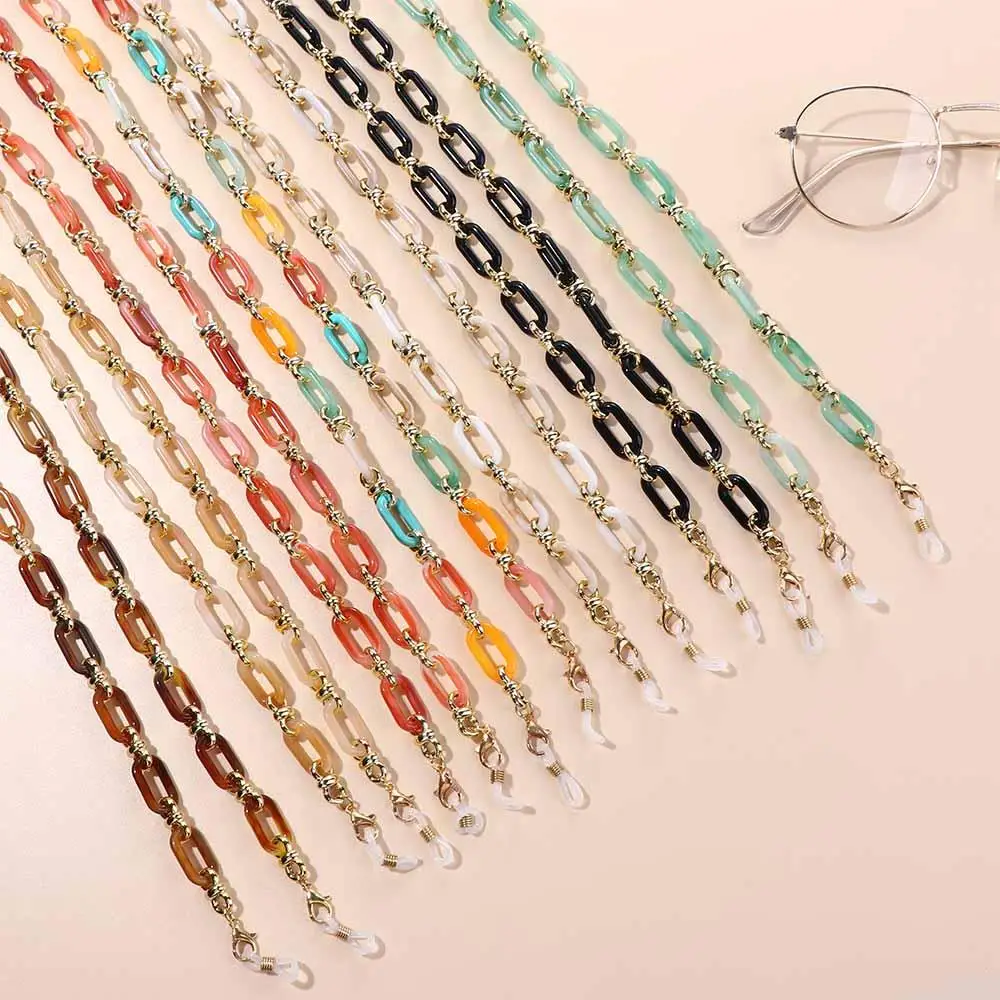 Elegant Candy Color Acrylic Glasses Chain Multicolor Sunglasses Lanyard Necklace Women Reading Glasses Hanging Neck Strap Rope
