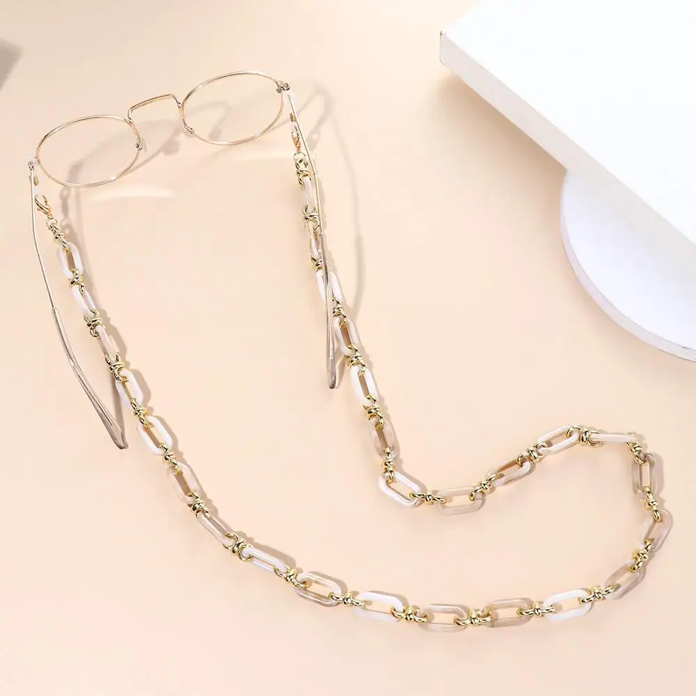 Elegant Candy Color Acrylic Glasses Chain Multicolor Sunglasses Lanyard Necklace Women Reading Glasses Hanging Neck Strap Rope