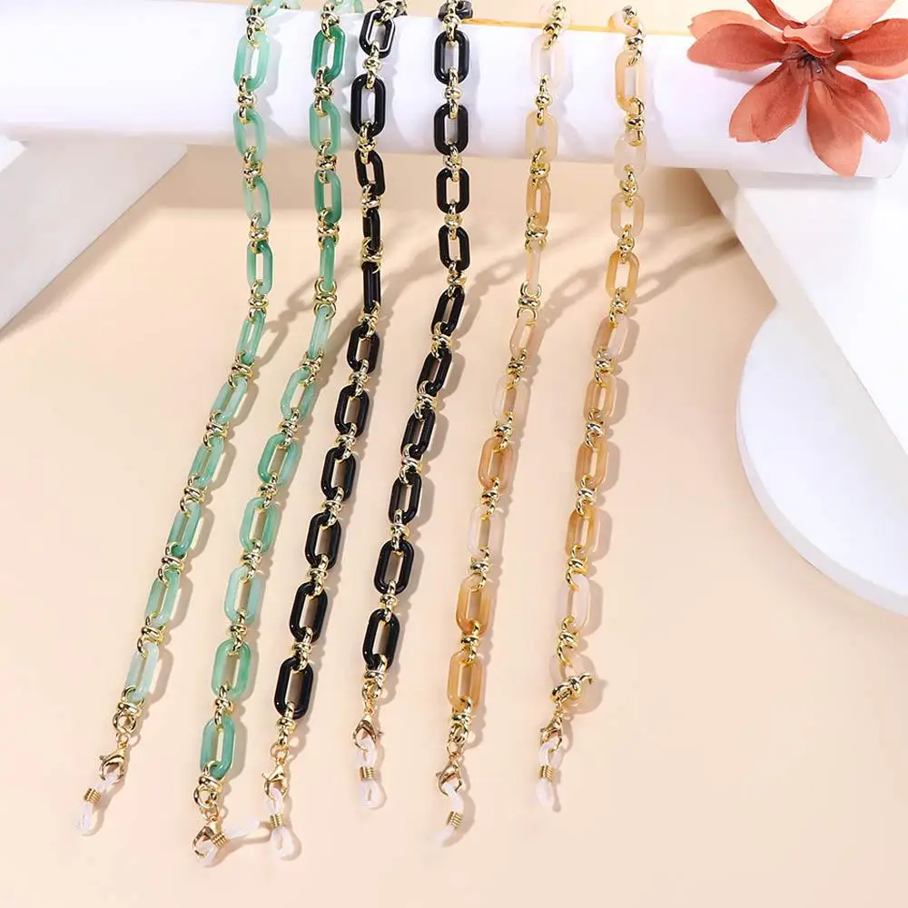 Elegant Candy Color Acrylic Glasses Chain Multicolor Sunglasses Lanyard Necklace Women Reading Glasses Hanging Neck Strap Rope