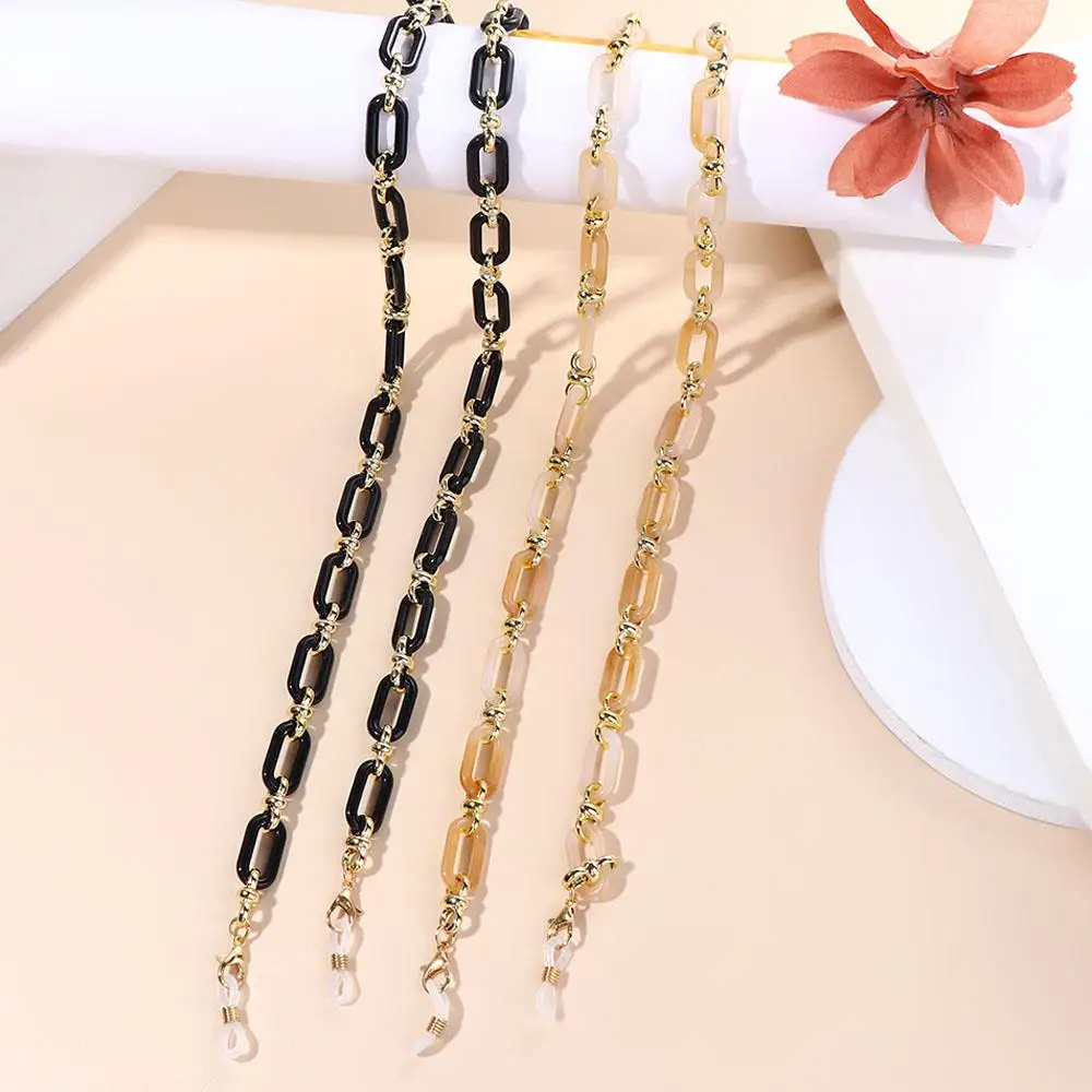 Elegant Candy Color Acrylic Glasses Chain Multicolor Sunglasses Lanyard Necklace Women Reading Glasses Hanging Neck Strap Rope
