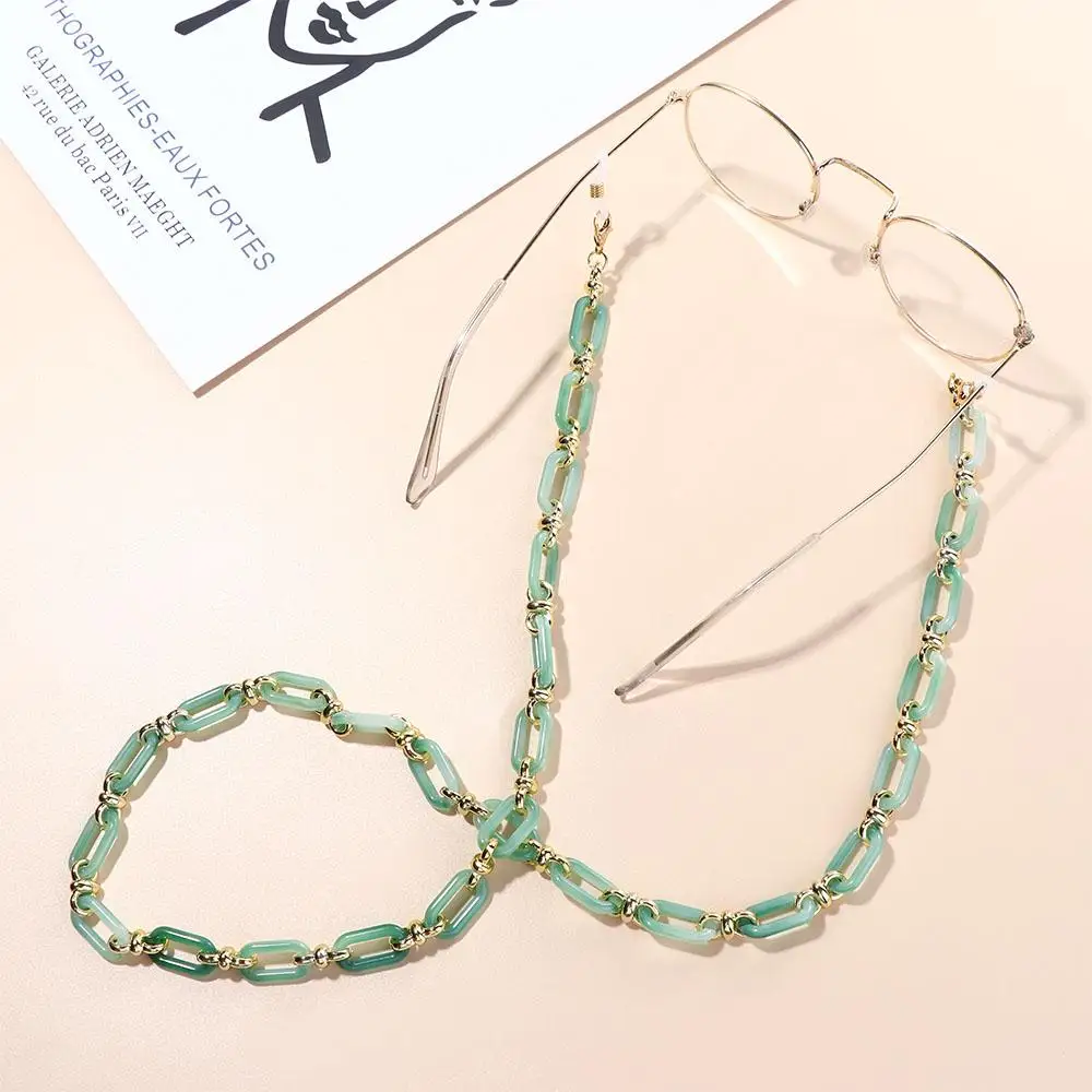 Elegant Candy Color Acrylic Glasses Chain Multicolor Sunglasses Lanyard Necklace Women Reading Glasses Hanging Neck Strap Rope