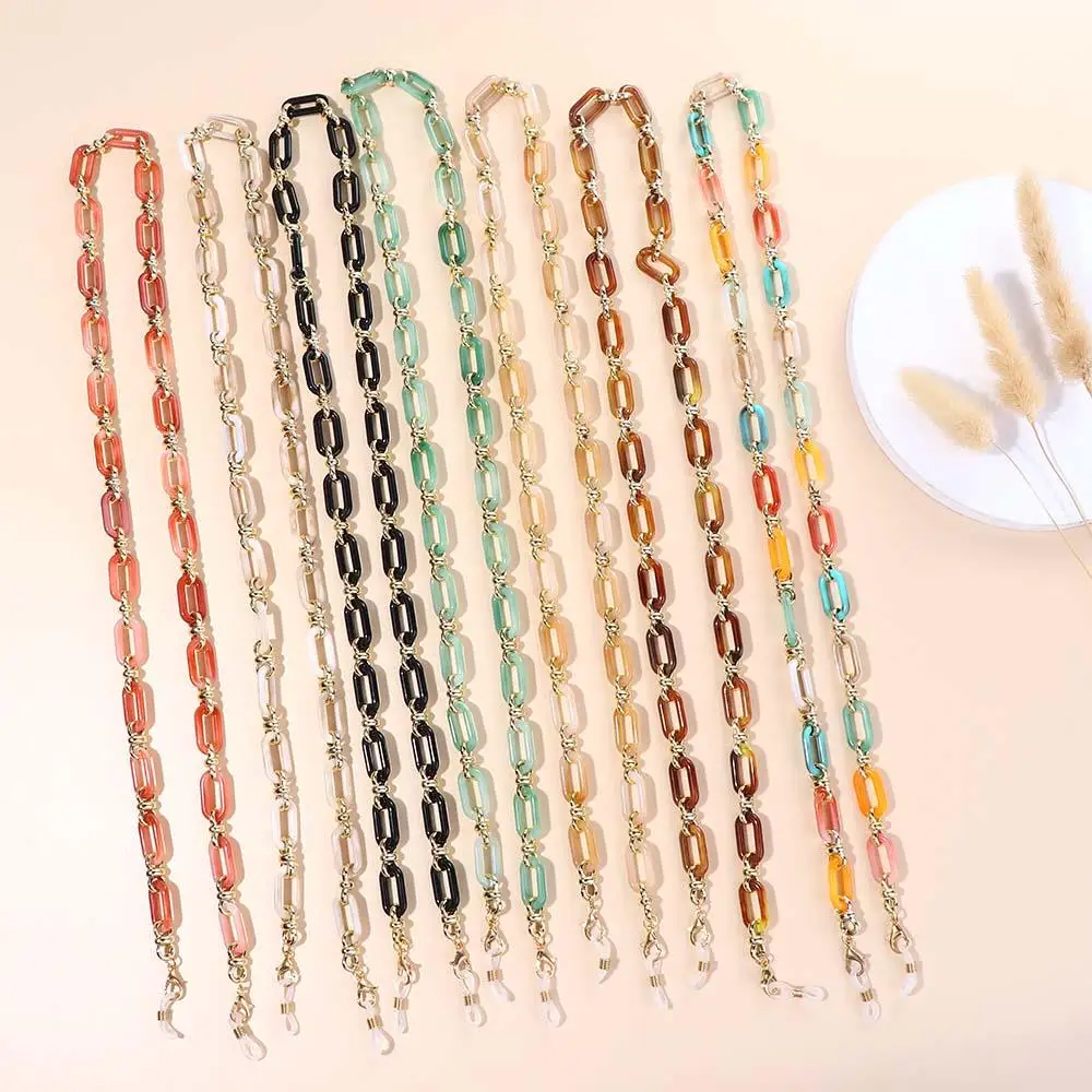 Elegant Candy Color Acrylic Glasses Chain Multicolor Sunglasses Lanyard Necklace Women Reading Glasses Hanging Neck Strap Rope