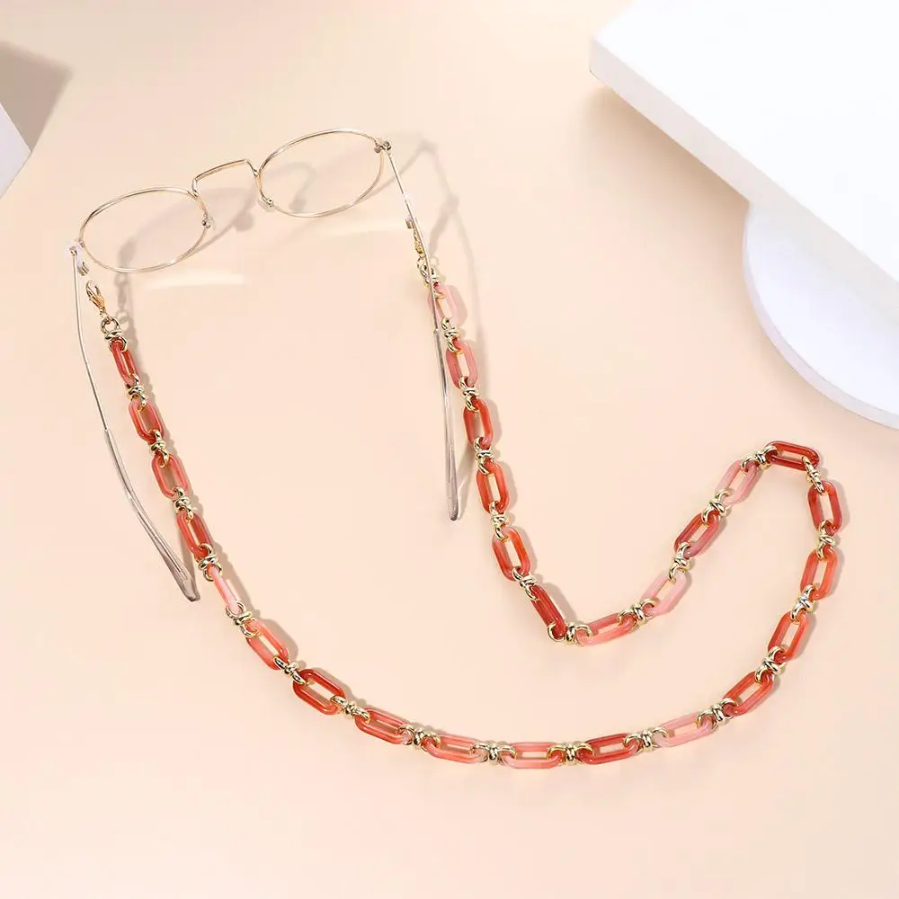 Elegant Candy Color Acrylic Glasses Chain Multicolor Sunglasses Lanyard Necklace Women Reading Glasses Hanging Neck Strap Rope