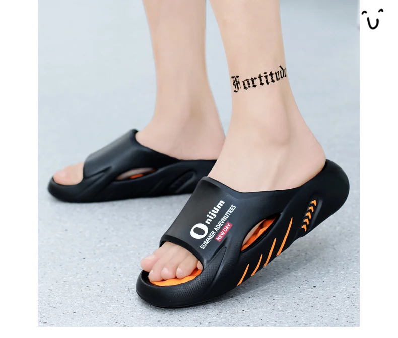 Summer Men Massage Slippers Slides Indoor Outdoor Sandals Beach Casual Shoes Comfortable Sole Men's Slippers Big Size 38-47