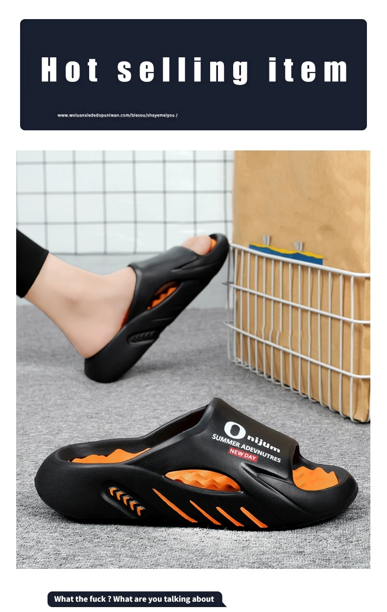 Summer Men Massage Slippers Slides Indoor Outdoor Sandals Beach Casual Shoes Comfortable Sole Men's Slippers Big Size 38-47