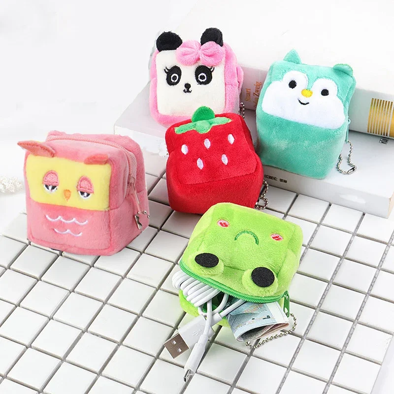 Plush Grey Small Whales Coin Purse Cute Zipper Women's Coin Wallet Shark Shape Girls Earphone Money Storage Bag Key Bag Purse