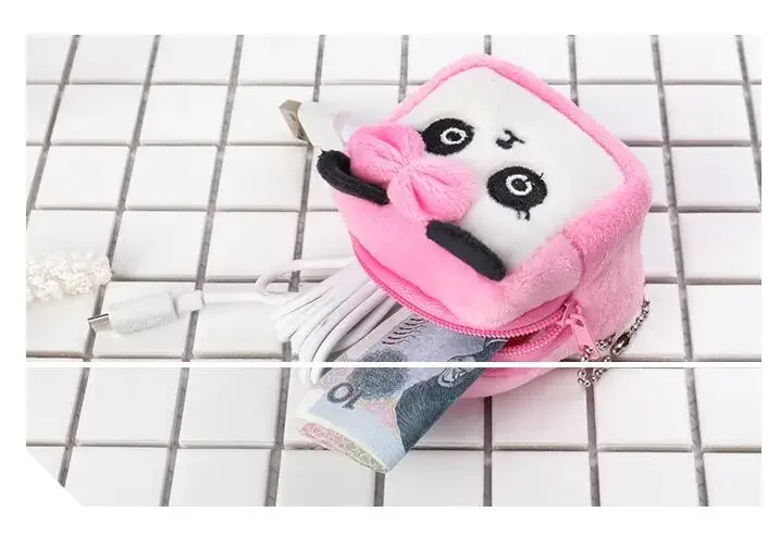 Plush Grey Small Whales Coin Purse Cute Zipper Women's Coin Wallet Shark Shape Girls Earphone Money Storage Bag Key Bag Purse