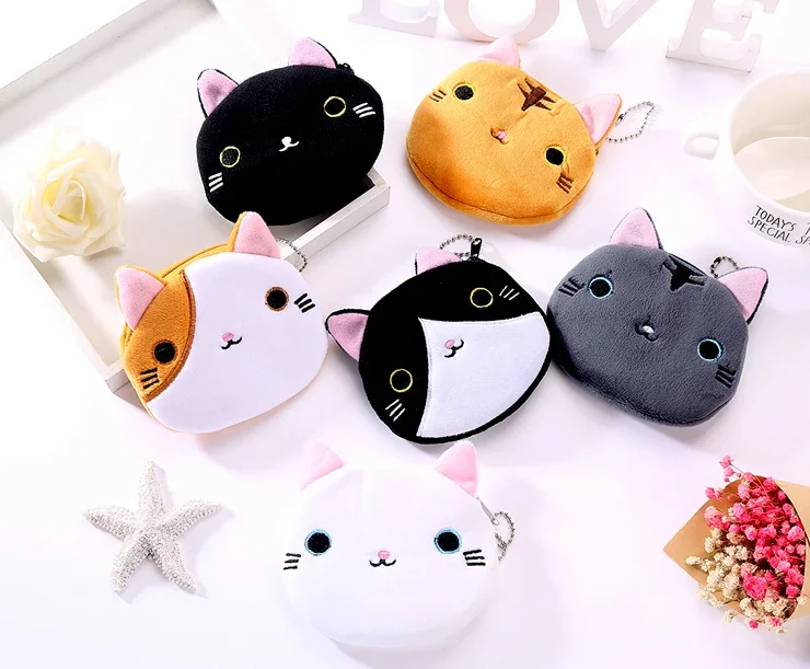 Plush Grey Small Whales Coin Purse Cute Zipper Women's Coin Wallet Shark Shape Girls Earphone Money Storage Bag Key Bag Purse