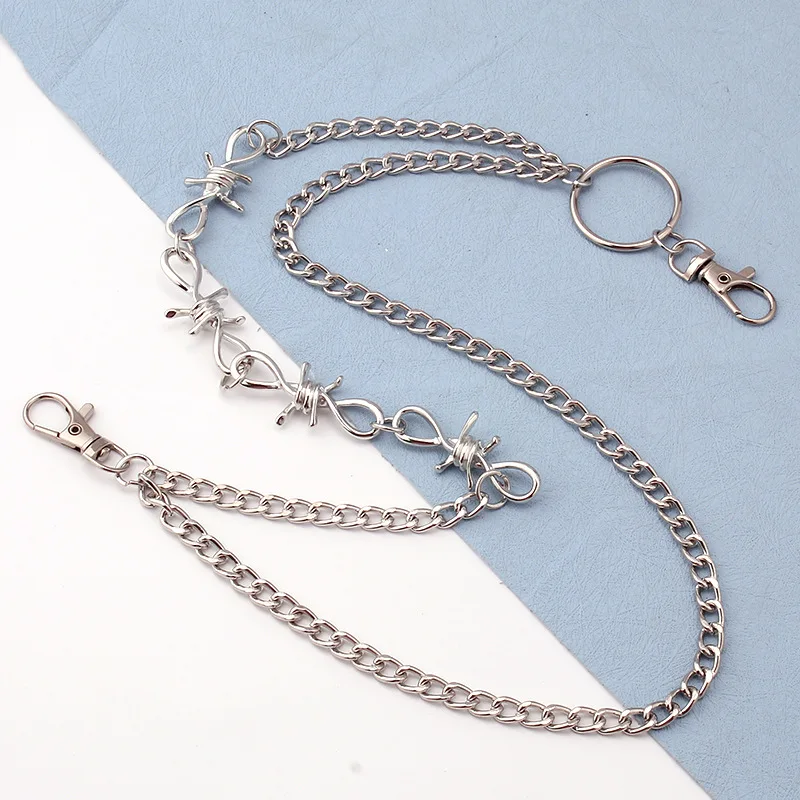Punk Steet Keychains Chain Women Men Moon Star Rivets Skull Accessories Choice Rock Goth Pants Waist Belt Chain On Jeans Jewerly