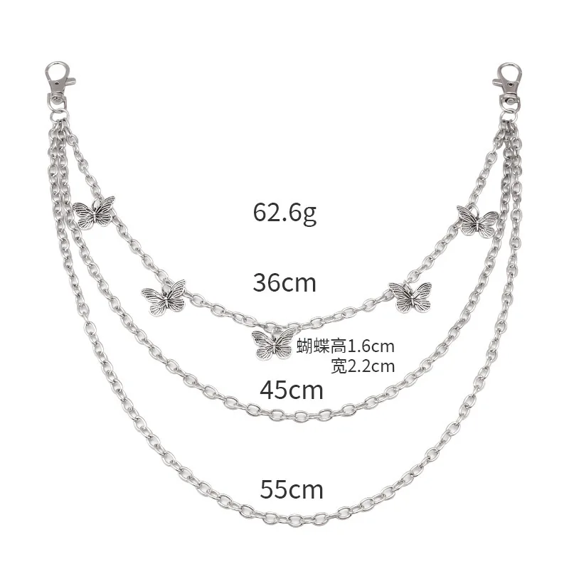 Punk Steet Keychains Chain Women Men Moon Star Rivets Skull Accessories Choice Rock Goth Pants Waist Belt Chain On Jeans Jewerly
