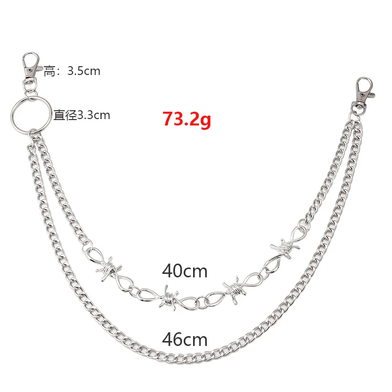 Punk Steet Keychains Chain Women Men Moon Star Rivets Skull Accessories Choice Rock Goth Pants Waist Belt Chain On Jeans Jewerly