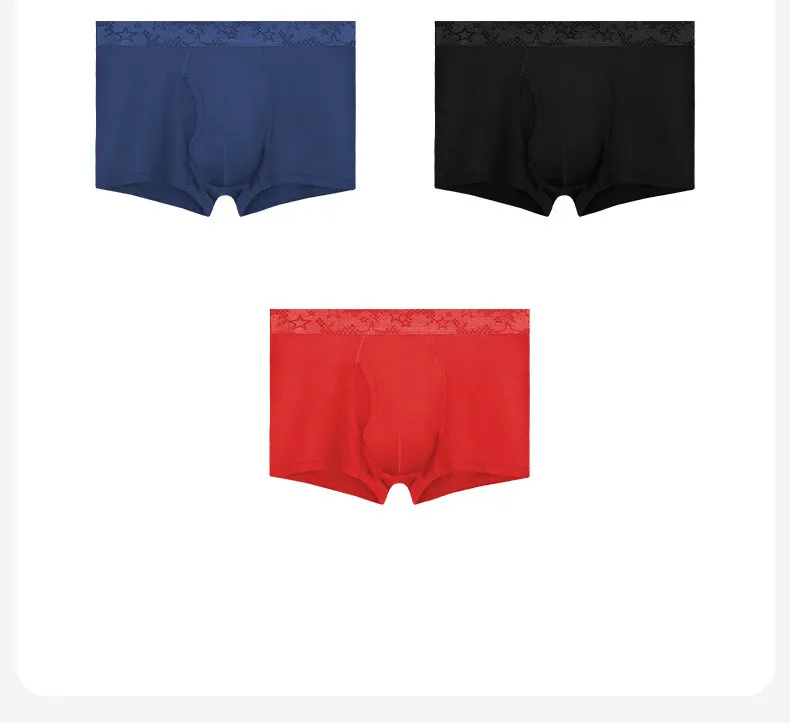 Men's Boxers Shorts Modal Underwear Man Panties Solid Breathable Bullet Separation Pouch Underpants Male Trunks Cueca Plus Size