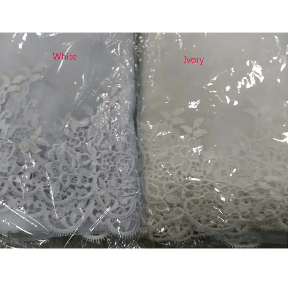 Long Luxury Wedding Veil Without Comb Lace Edge White Ivory Bridal Voile Marriage Cathedral Length Wedding Accessories New