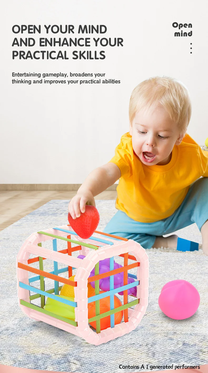 Montessori Baby Toys Stack Pull Blocks Games 0-12 Months Color Shade Sensory Development Learning Educational Toys Babies Infant