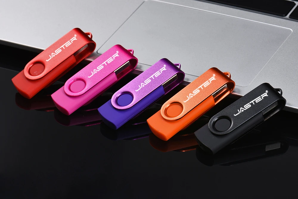 JASTER Business Gift USB Flash Drive 128GB Real Capacity Pen Drive 64GB Rotatable Memory Stick 32GB High Speed USB Stick 16GB