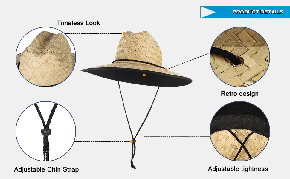 2024 1PC/2PCS New Women Lifeguard Hat Straw Summer Beach Sun Hat Outdoor Bohemia Lady Fashion Fedora Panama Hat