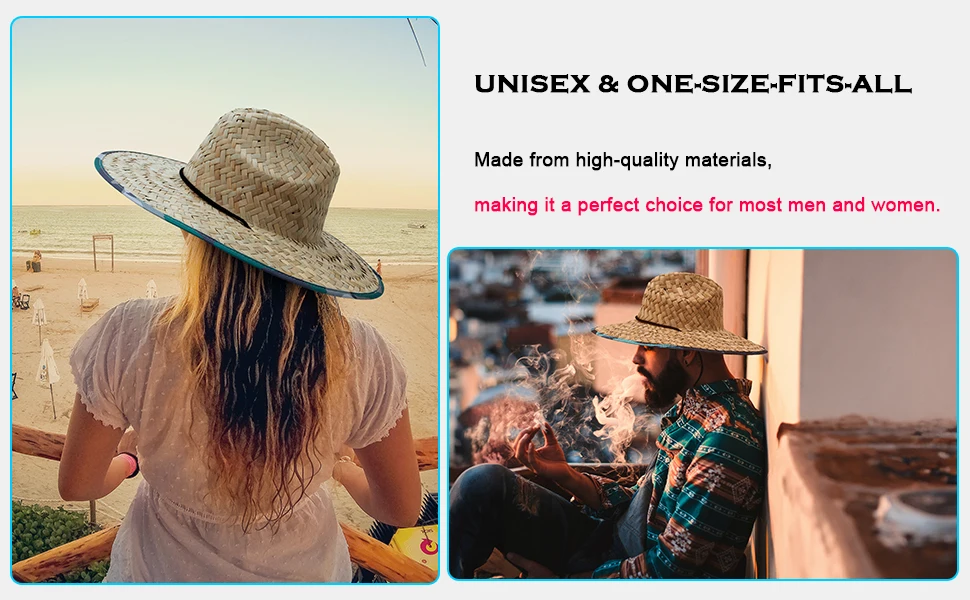 2024 1PC/2PCS New Women Lifeguard Hat Straw Summer Beach Sun Hat Outdoor Bohemia Lady Fashion Fedora Panama Hat