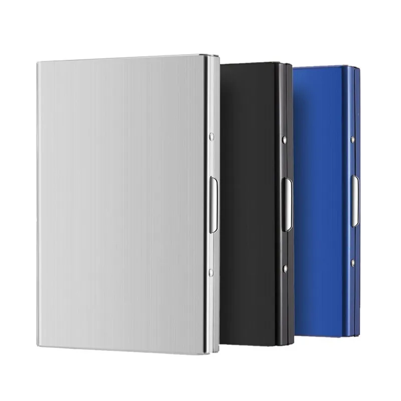 9.5*6.5*1.3cm Metal Card Box Stainless Steel ID Credit Card Holder RFID Blocking Credit Card Case Protector Walletwith 6 Slot