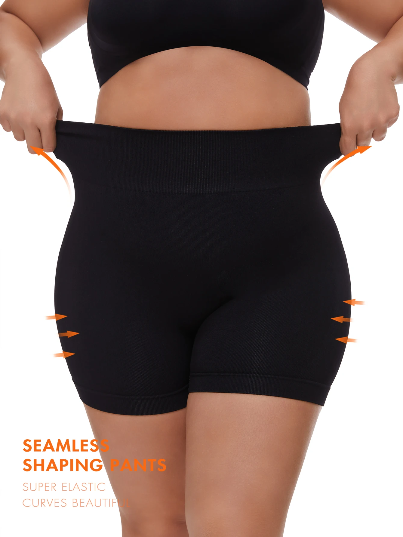 Plus Size Women's Seamless Shapeing Shorts High Waist-Lift Shapeing Panties Safety Leggings Yoga Pants