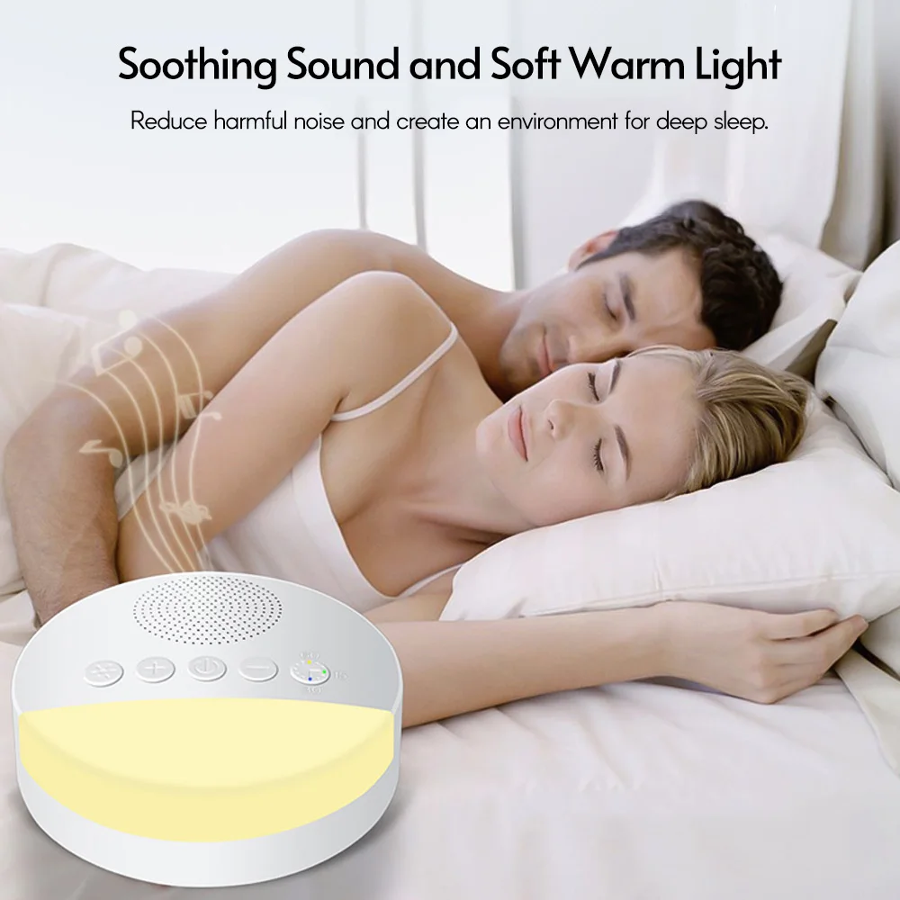 Baby White Noise Machine USB Rechargeable Timed Shutdown Sleep Machine Baby Sleep Sound Player Night Light Timer Noise Player