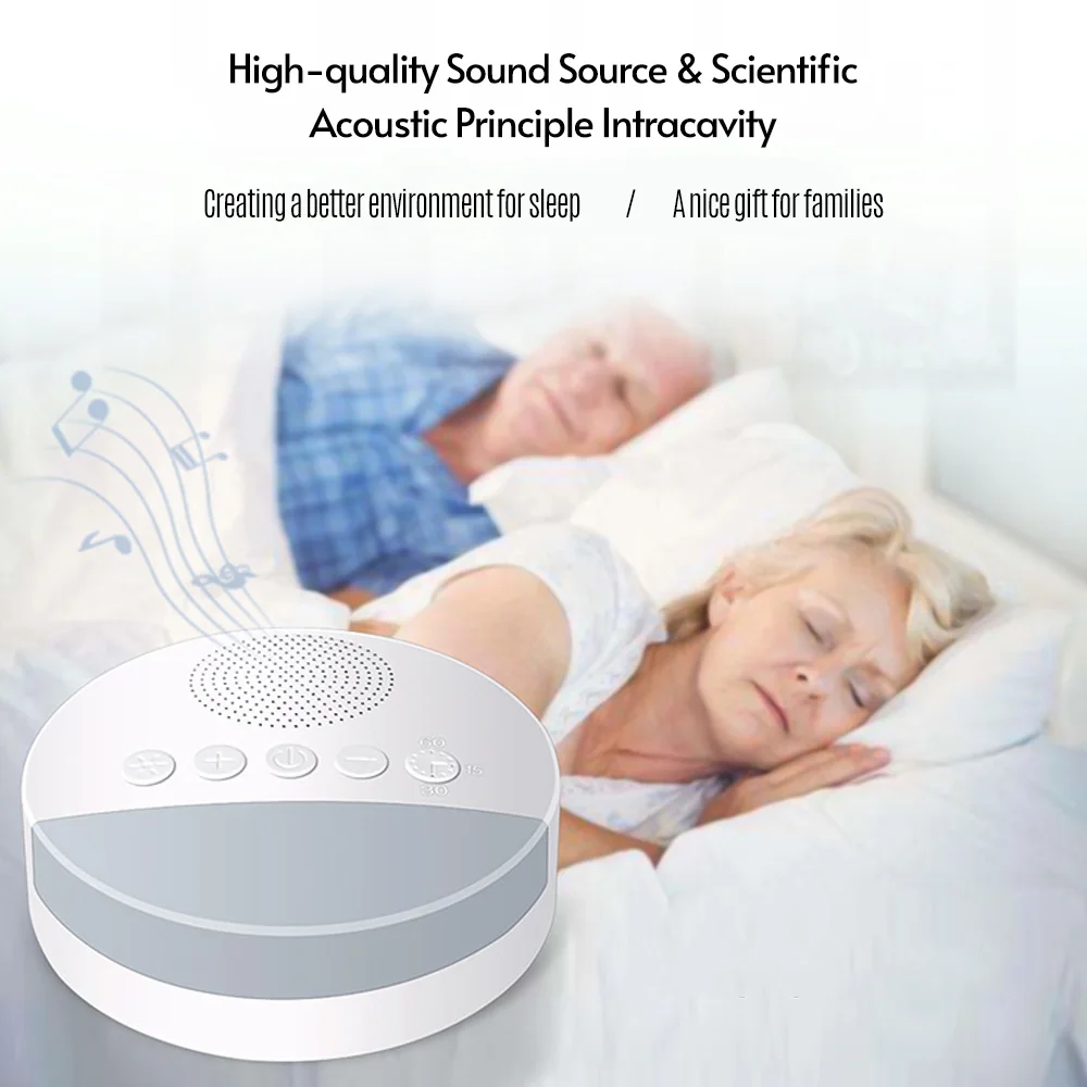 Baby White Noise Machine USB Rechargeable Timed Shutdown Sleep Machine Baby Sleep Sound Player Night Light Timer Noise Player