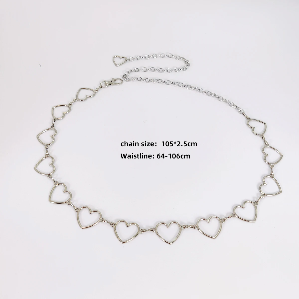 Women's belt Luxury brand Heart Shaped Metal Waist Chain Belt Goth accessories Y2k belts for women Punk style with Jeans Dress