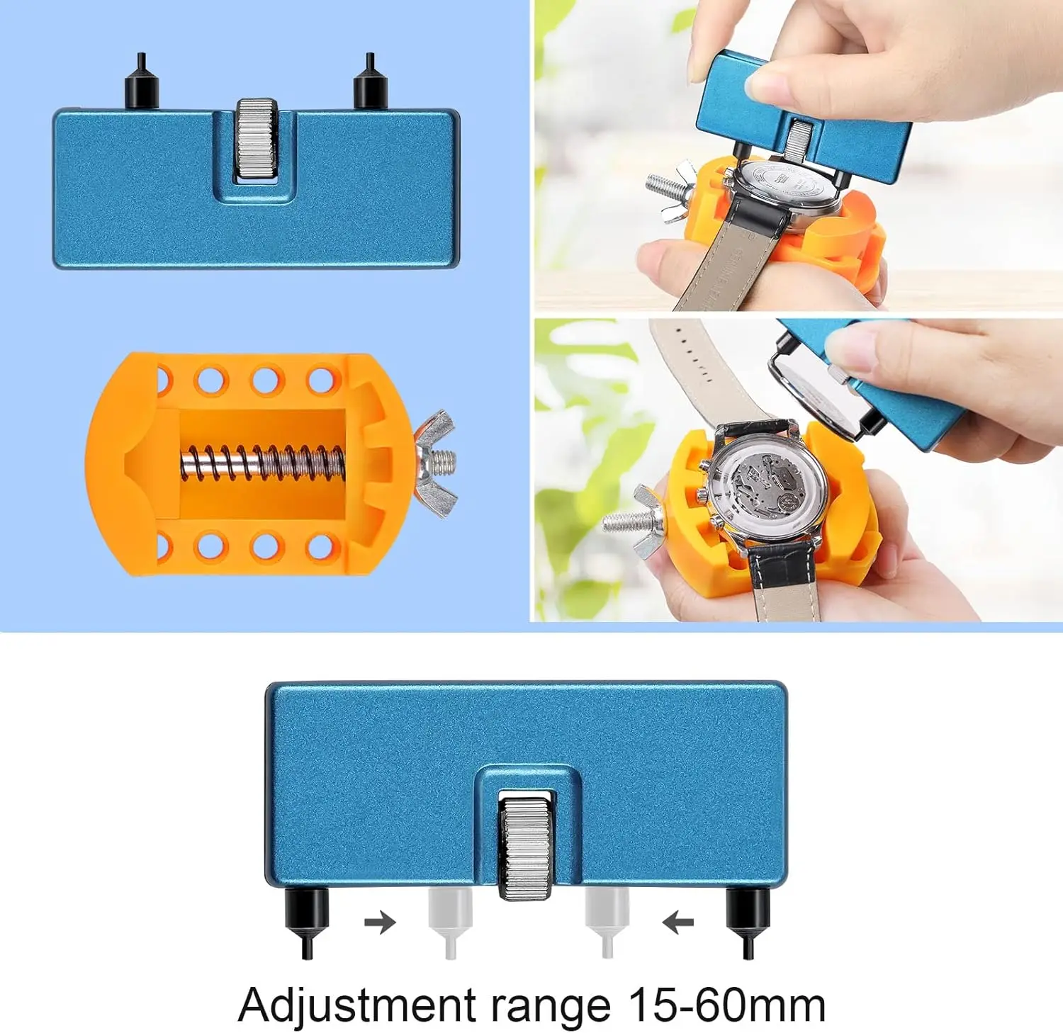 Watch Repair Kit Battery Replacement Watch Link Removal Resizing Back Cover Opener Screwdriver Spring Remover Cleaning Tool Set