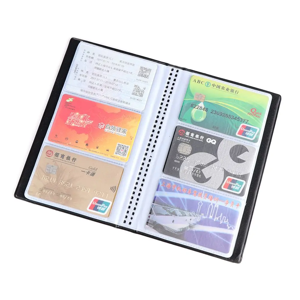 Leather 40/120/180/240/300 Cards ID Credit Card Holder Book Case Organizer Business Cards ID Credit Card Holder Case