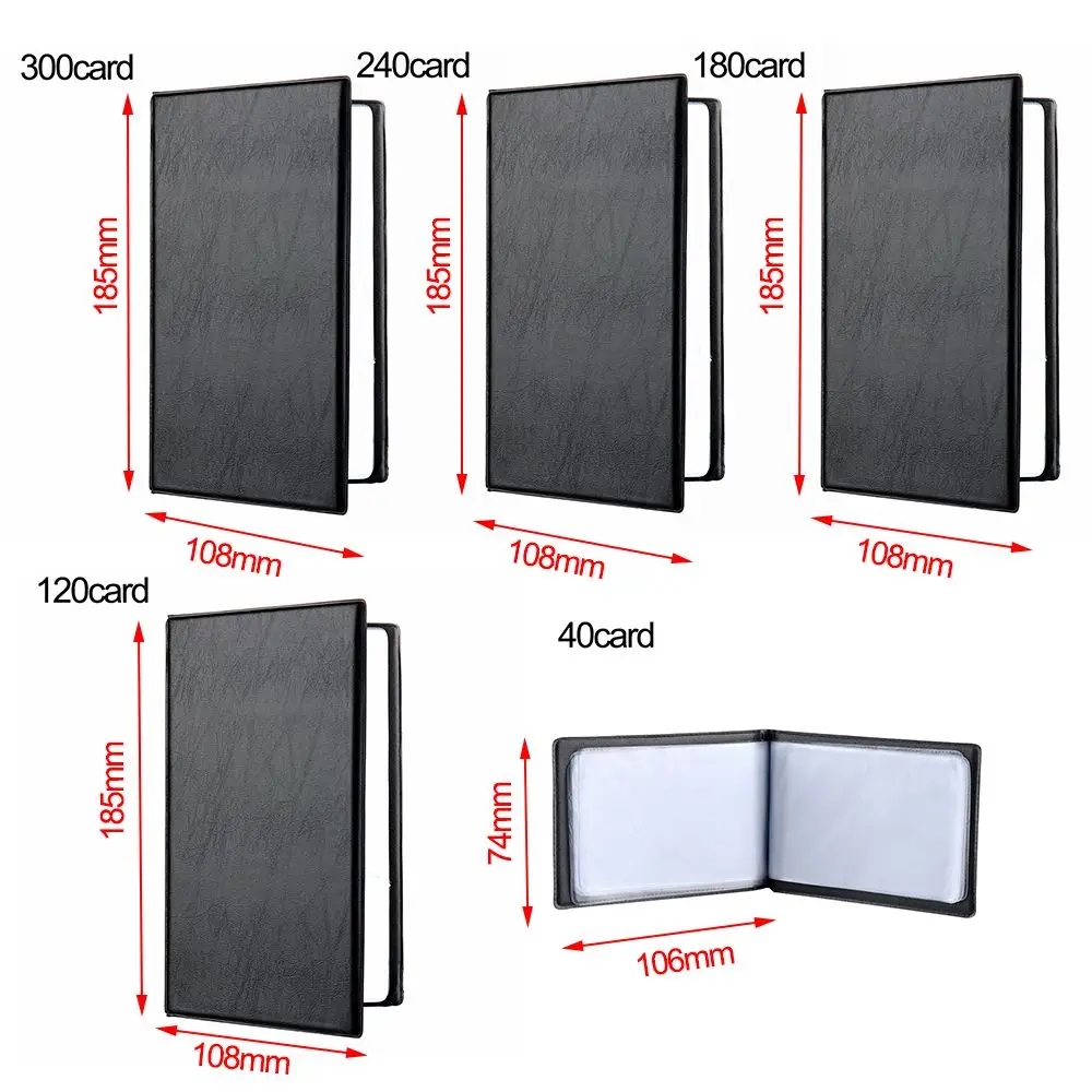Leather 40/120/180/240/300 Cards ID Credit Card Holder Book Case Organizer Business Cards ID Credit Card Holder Case