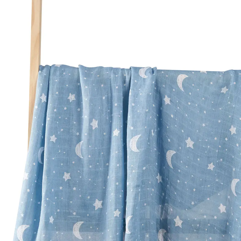 HappyFlute 1pc Baby Soft Muslin Swaddle 100% Cotton Blanket Comfortable Muslin Diaper 120*110cm For Kids