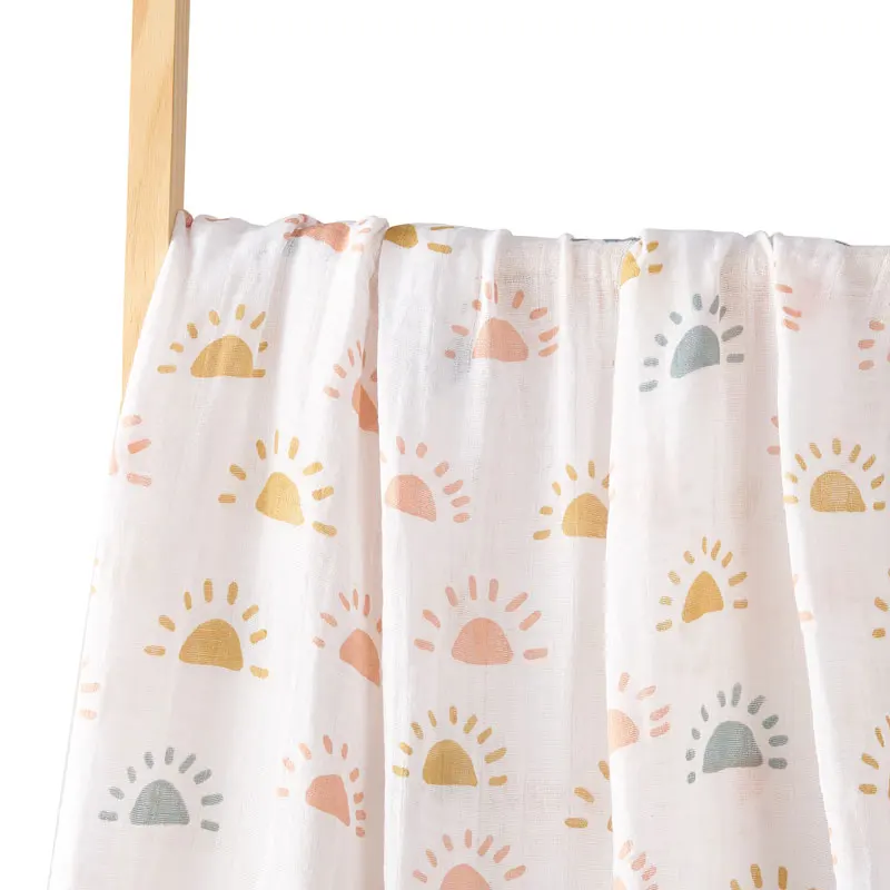 HappyFlute 1pc Baby Soft Muslin Swaddle 100% Cotton Blanket Comfortable Muslin Diaper 120*110cm For Kids