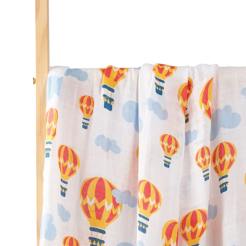 HappyFlute 1pc Baby Soft Muslin Swaddle 100% Cotton Blanket Comfortable Muslin Diaper 120*110cm For Kids