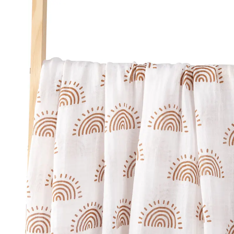 HappyFlute 1pc Baby Soft Muslin Swaddle 100% Cotton Blanket Comfortable Muslin Diaper 120*110cm For Kids