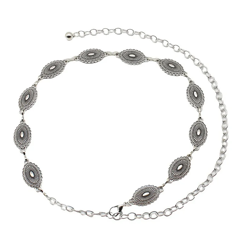 Retro Versatile Ethnic Style Metal Bohemian Waist Chain Belt For Women Fashion Sweater Chain Waist Seal Body Decor Accessories