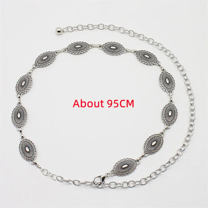 Retro Versatile Ethnic Style Metal Bohemian Waist Chain Belt For Women Fashion Sweater Chain Waist Seal Body Decor Accessories