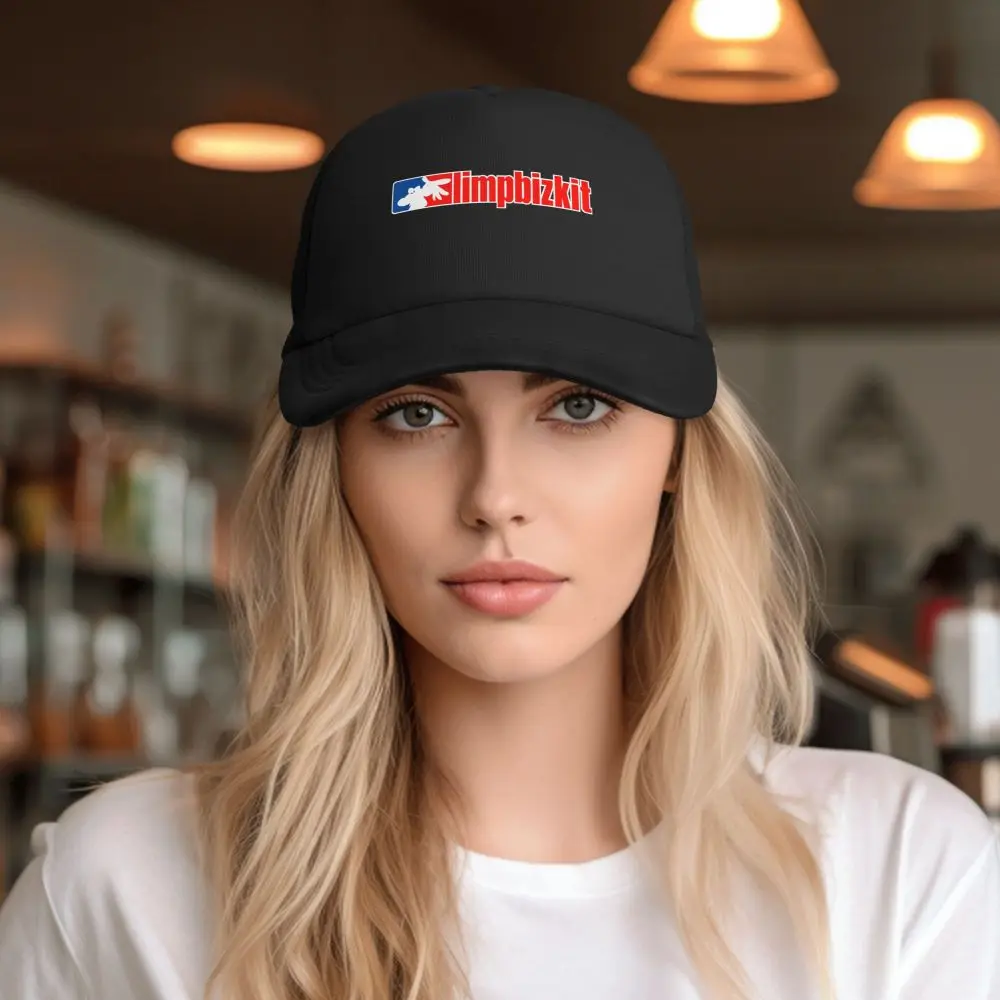 Limp Bizkit Logo Trucker Cap Adult Fashion Band Hat Sun Hats Dad Hat Adjustable Polyester Mesh Baseball Cap Summer