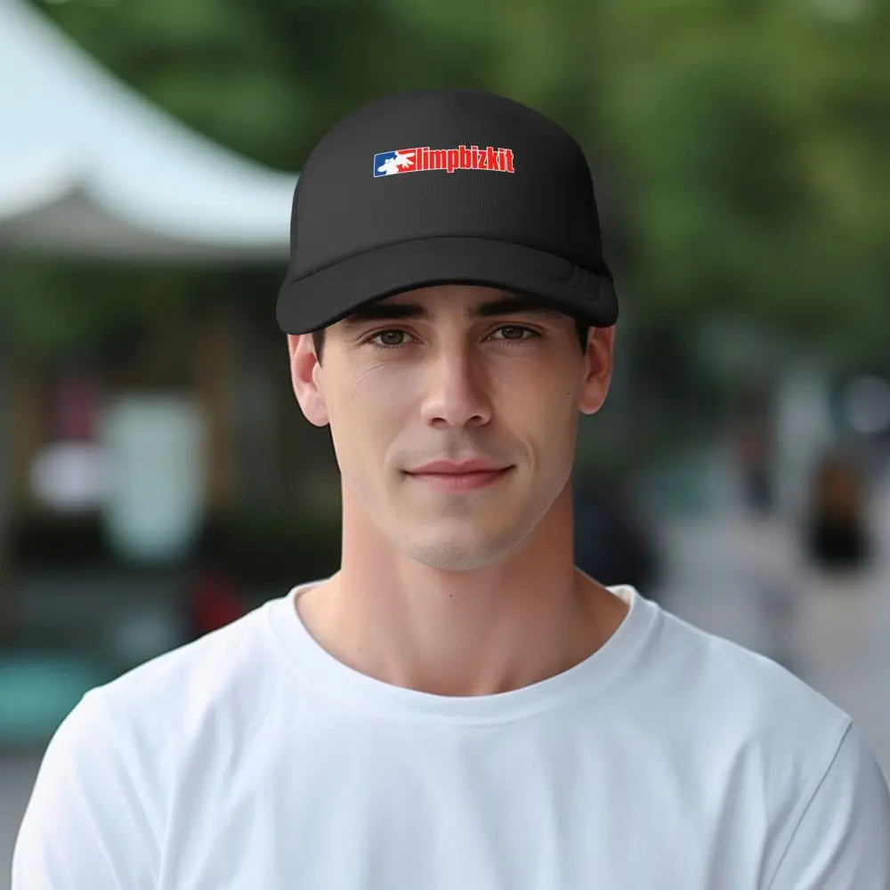 Limp Bizkit Logo Trucker Cap Adult Fashion Band Hat Sun Hats Dad Hat Adjustable Polyester Mesh Baseball Cap Summer