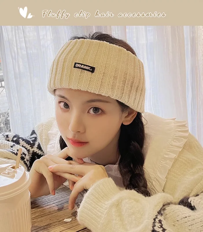 1/3pcs Winter Warm Wide Headband for Women High Quality Cotton Woolen Warm Forehead Knitting Elastic Hair Band Hair Accessories