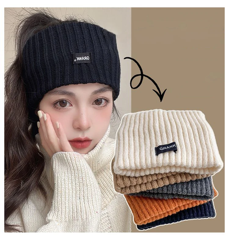 1/3pcs Winter Warm Wide Headband for Women High Quality Cotton Woolen Warm Forehead Knitting Elastic Hair Band Hair Accessories