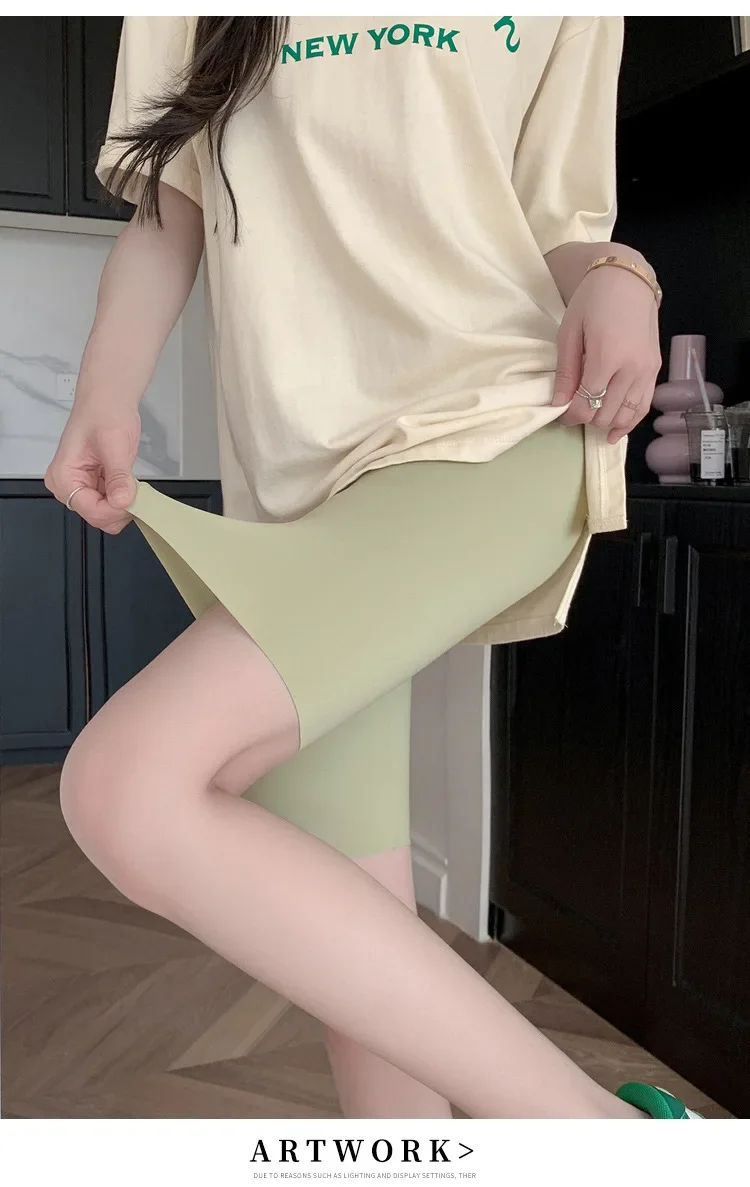 M/L/XL High-waisted Bottoming Trousers Five-minute Shorts Female External Wear Hip Lifting Tight High Elasticity Yoga Trousers