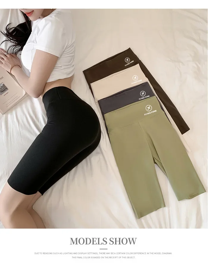 M/L/XL High-waisted Bottoming Trousers Five-minute Shorts Female External Wear Hip Lifting Tight High Elasticity Yoga Trousers