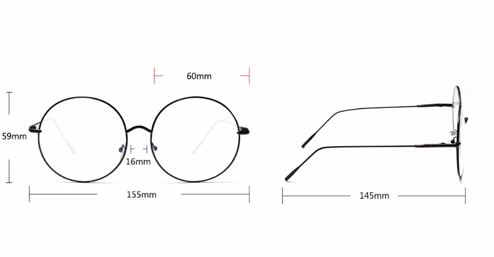 Blue Light Filter Metal Round Oversized Reading Glasses Men Women Large Frame Clear Eyeglasses Fashion Computer Prescription