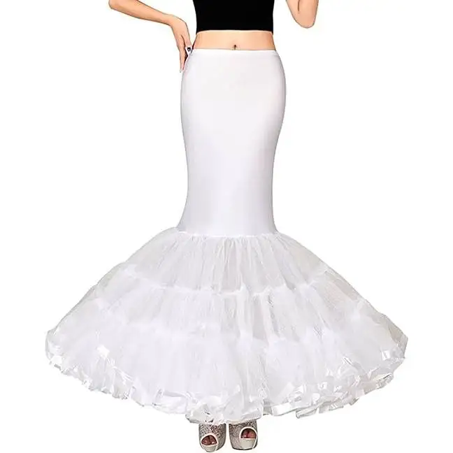 Women Petticoat Fishtail Underskirt Trumpet Crinoline for Mermaid Wedding Dress