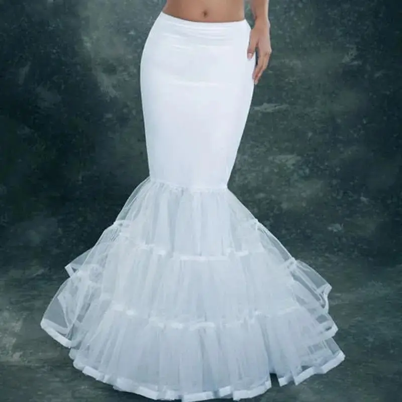 Women Petticoat Fishtail Underskirt Trumpet Crinoline for Mermaid Wedding Dress