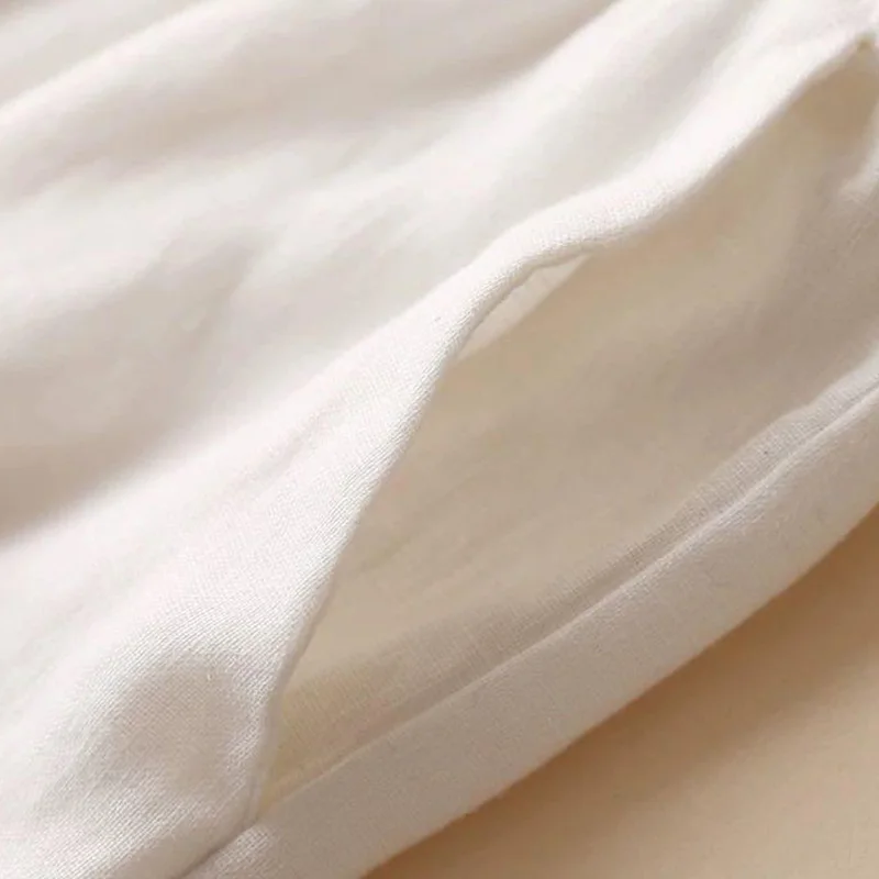 Women Cotton Linen Wide Leg Pants Female Summer Pants Full Length Casual Pants Fashion Solid Loose High Waist Straight Trousers